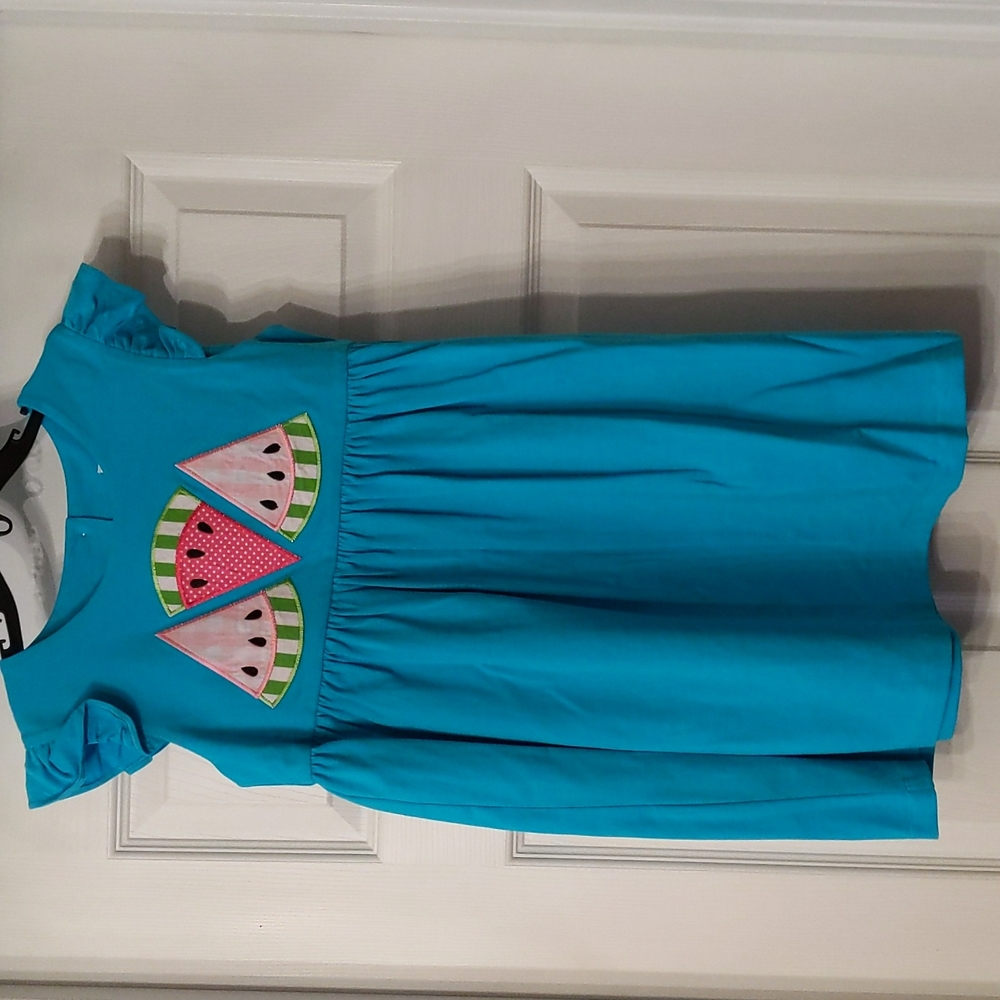 NWT Little girl's watermelon dress. Size 8. Natalie Grant.